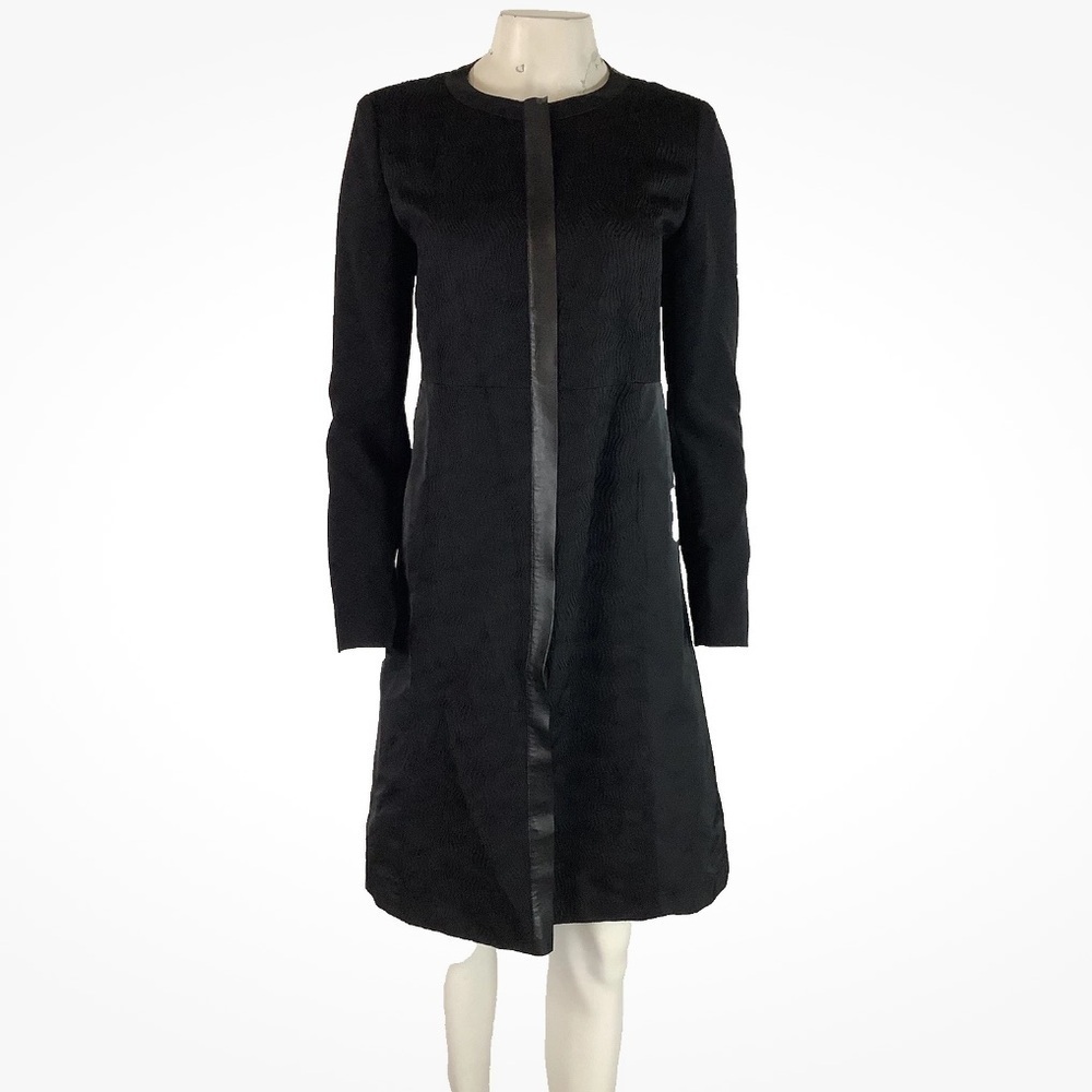 Lafayette 148 Sz 6 Full Zip Jacket Dress Black Polyamide Business Casual Look
